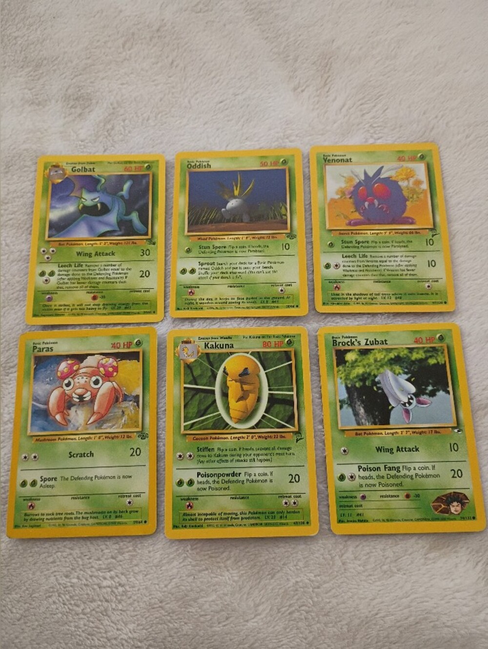 Lot Of 6 Vintage Pokemon Grass-Type Cards